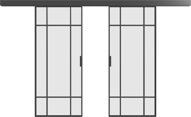 Schiebetür (2 Flügel) - MS11 Aluminium Line