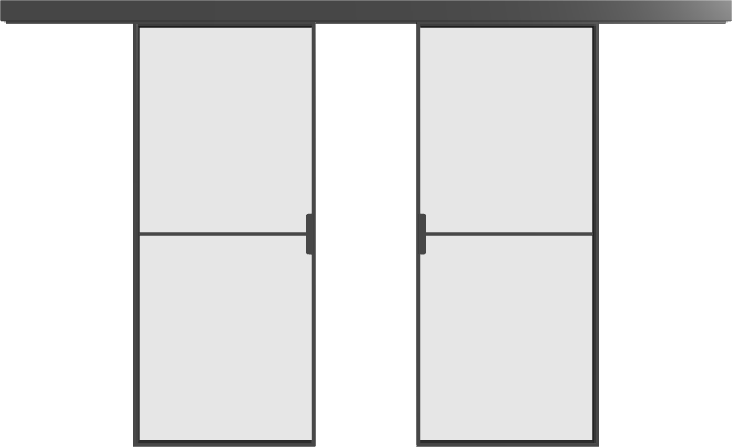 Schiebetür (2 Flügel) - MS2 Aluminium Line