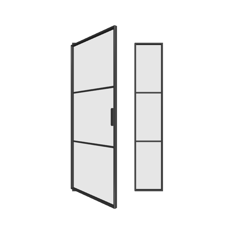 Stahl Pivot Lofttür mit Seitenteil rechts (DIN L) Elegance Line