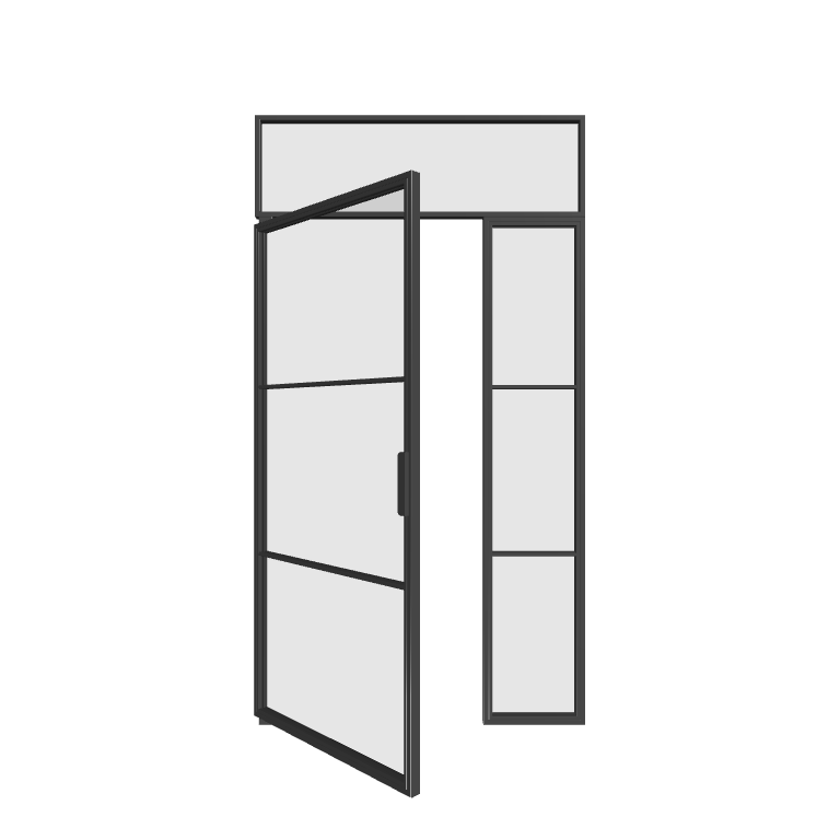 Loft Pivottür mit Seitenteil und Oberlicht rechts (DIN L) - Loft Line