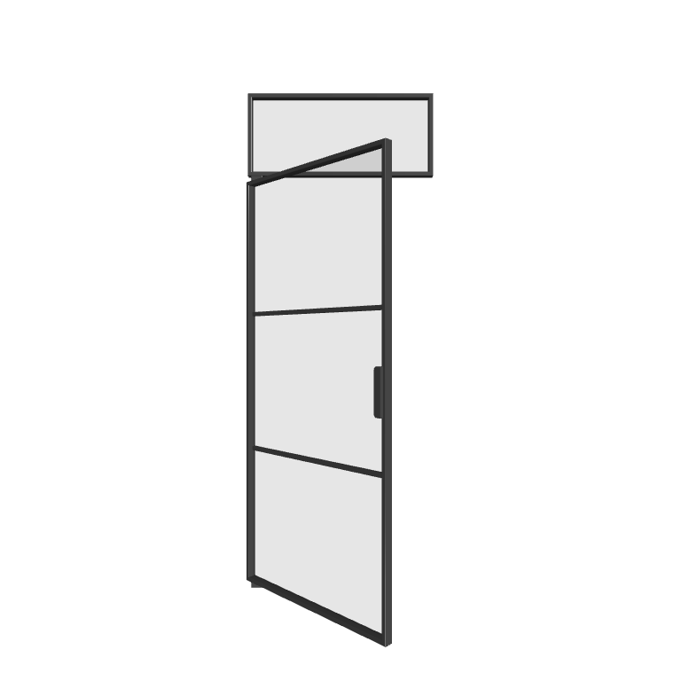 Stahl Pivot Einzeltür mit Oberlicht (DIN L) Elegance Line