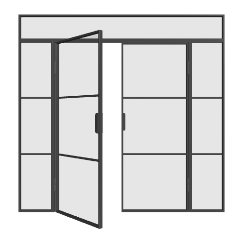 Loft Doppeltür link Aktive mit Seitenteilen und Oberlicht Elegance Line