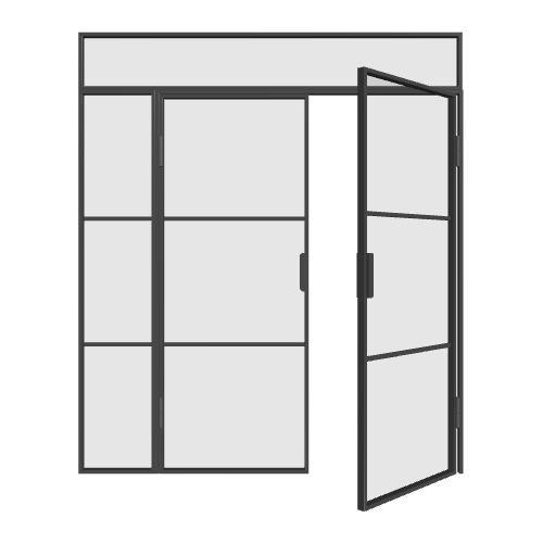 Loft Doppeltür recht Aktive mit Seitenteil links und Oberlicht Elegance Line