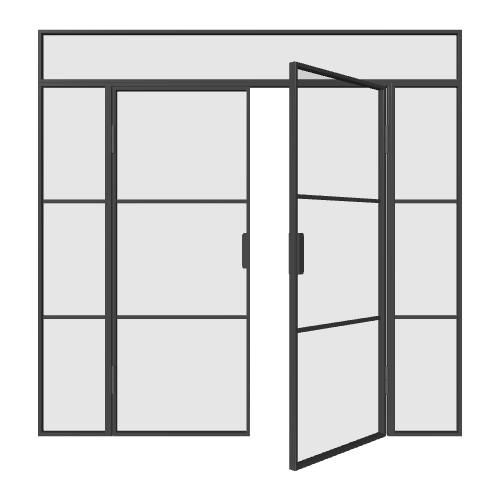 Loft Doppeltür recht Aktive mit Seitenteilen und Oberlicht Elegance Line