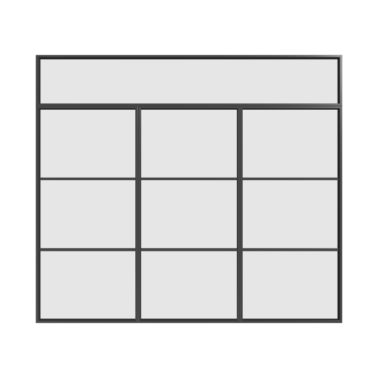 Loft-Trennwand mit Oberlicht Elegance Line: 3 Flügel