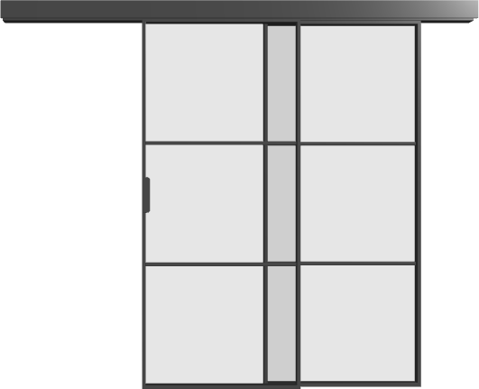 Loft Schiebetür kaskadisch (2 Flügel DIN R)