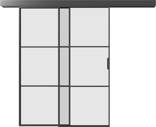 Loft Schiebetür kaskadisch (2 Flügel DIN L)