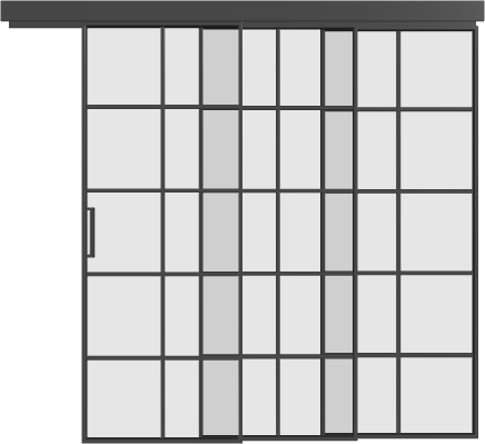 Schiebetür kaskadisch (3 Flügel) - MS10 Aluminium Line