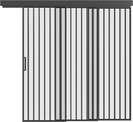 Schiebetür kaskadisch (3 Flügel) - MS12 Aluminium Line