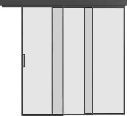Loft Schiebetür kaskadisch (3 Flügel) - S1 Industrial Line