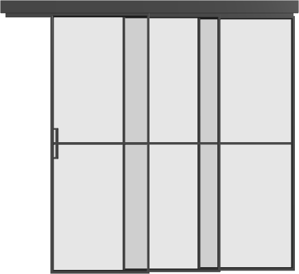 Schiebetür kaskadisch (3 Flügel) - MS2 Aluminium Line