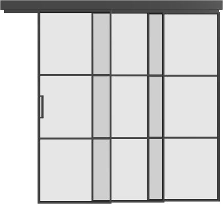 Loft Schiebetür kaskadisch (3 Flügel) - S3 Industrial Line