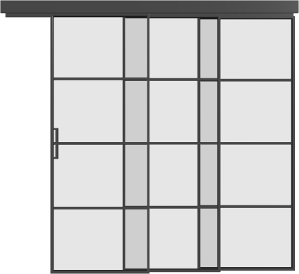 Schiebetür kaskadisch (3 Flügel) - MS4 Aluminium Line