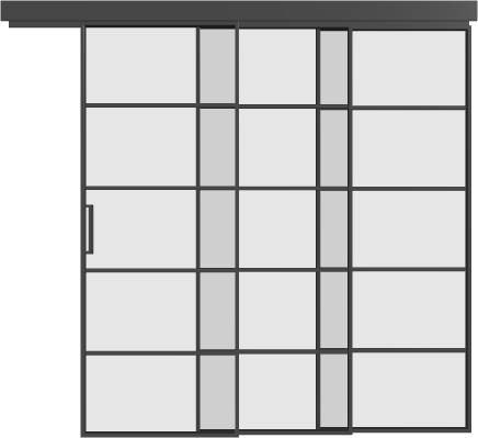 Schiebetür kaskadisch (3 Flügel) - MS5 Aluminium Line