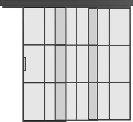 Loft Schiebetür kaskadisch (3 Flügel) - S6 Industrial Line