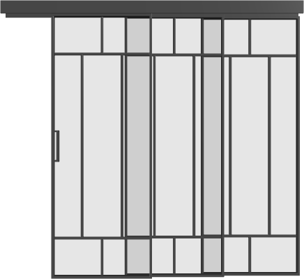 Schiebetür kaskadisch (3 Flügel) - MS7 Aluminium Line