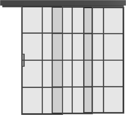 Schiebetür kaskadisch (3 Flügel) - MS8 Aluminium Line