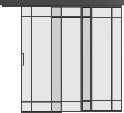 Schiebetür kaskadisch (3 Flügel) - MS9 Aluminium Line