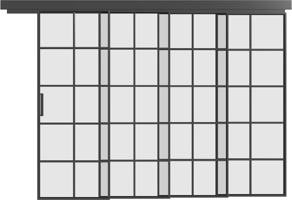 Schiebetür kaskadisch (4 Flügel) - MS10 Aluminium Line