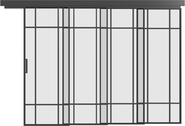 Schiebetür kaskadisch (4 Flügel) - MS11 Aluminium Line