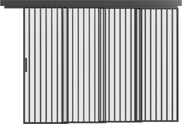 Schiebetür kaskadisch (4 Flügel) - MS12 Aluminium Line