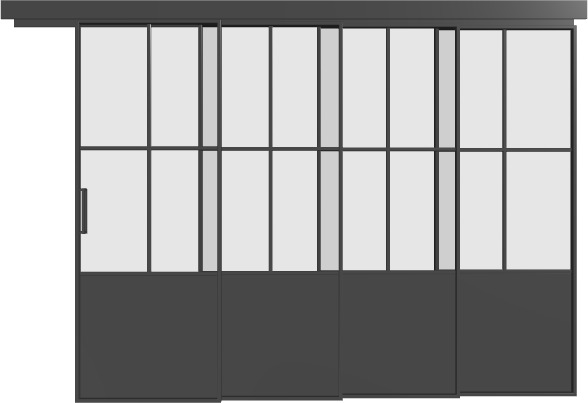 Loft Schiebetür kaskadisch (4 Flügel) - S14 Elegance Line