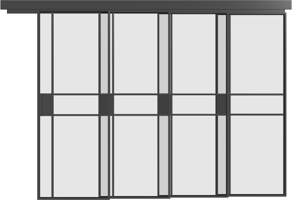 Loft Schiebetür kaskadisch (4 Flügel) - S16 Elegance Line