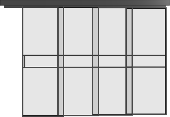 Loft Schiebetür kaskadisch (4 Flügel) - S17 Elegance Line