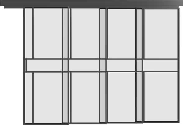 Loft Schiebetür kaskadisch (4 Flügel) - S18 Elegance Line