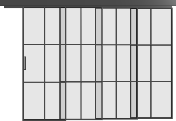 Schiebetür kaskadisch (4 Flügel) - MS6 Aluminium Line