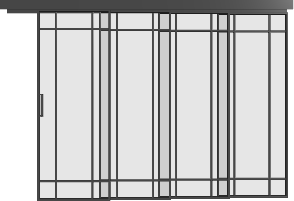 Schiebetür kaskadisch (4 Flügel) - MS9 Aluminium Line