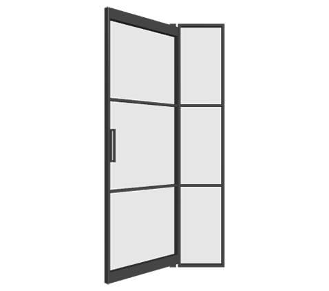 Pivottür mit Seitenteil rechts (DIN R) - Aluminium Line
