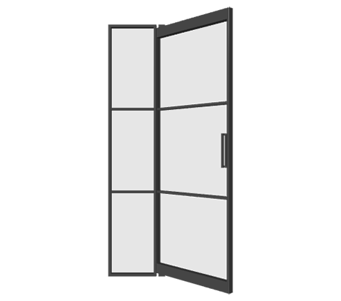 Pivottür mit Seitenteil links (DIN L) - Aluminium Line