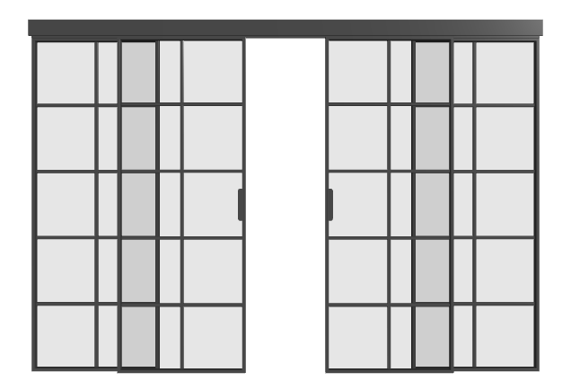 Loft Doppel-Schiebetür mit Seitenteilen (4 Flügel) S10 Elegance Line