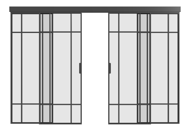 Loft Doppel-Schiebetür mit Seitenteilen (4 Flügel) S11 Elegance Line