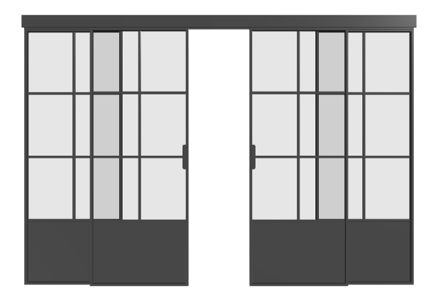 Loft Doppel-Schiebetür mit Seitenteilen (4 Flügel) S15 Elegance Line