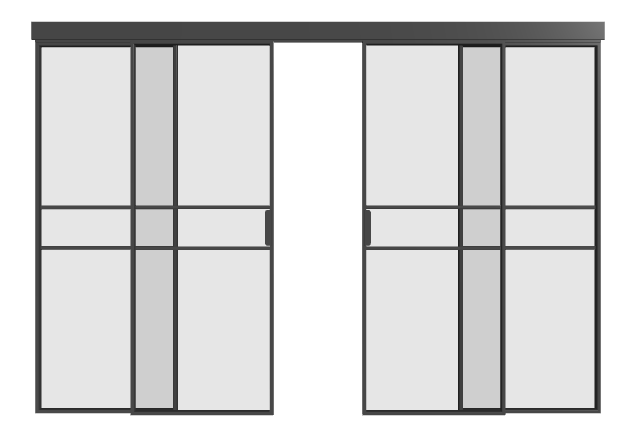 Loft Doppel-Schiebetür mit Seitenteilen (4 Flügel) S17 Elegance Line