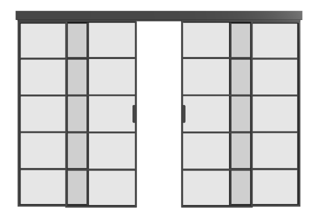 Loft Doppel-Schiebetür mit Seitenteilen (4 Flügel) S5 Elegance Line