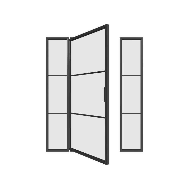 Loft Pivottür mit Seitenteilen rechts+links (DIN L) - Loft Line