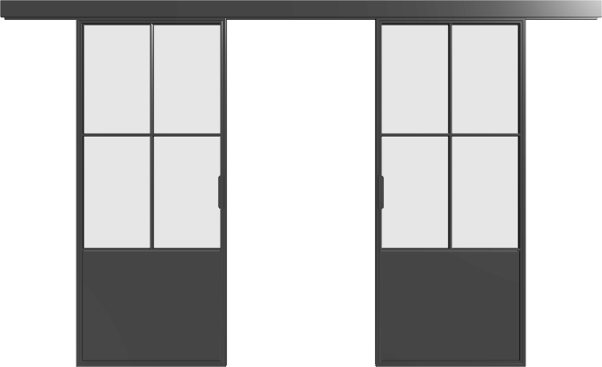 Loft Doppel-Schiebetür S14 Industrial Line