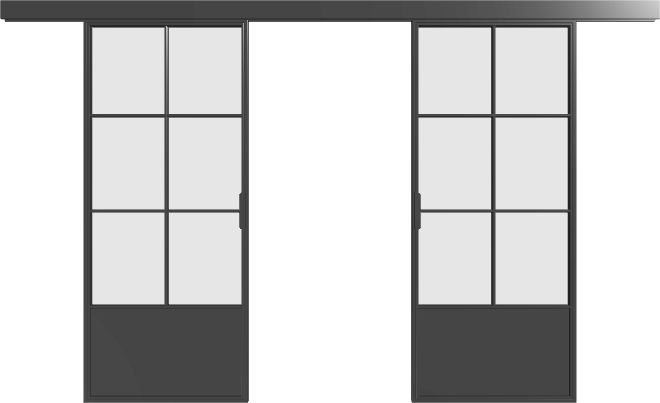 Loft Doppel-Schiebetür S15 Industrial Line