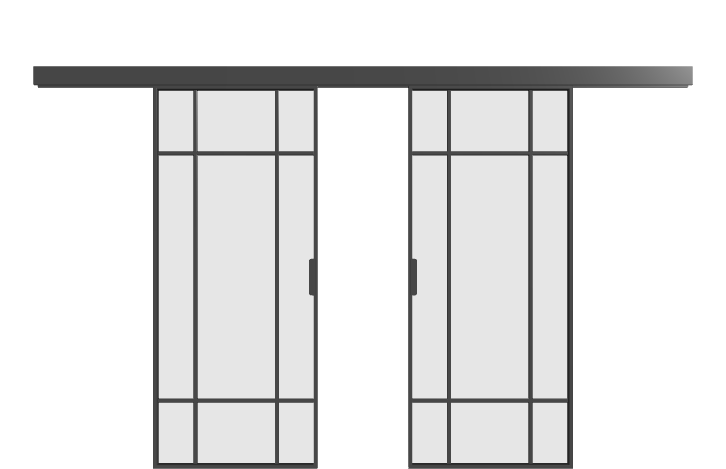 Schiebetür (2 Flügel) - MS11 Aluminium Line
