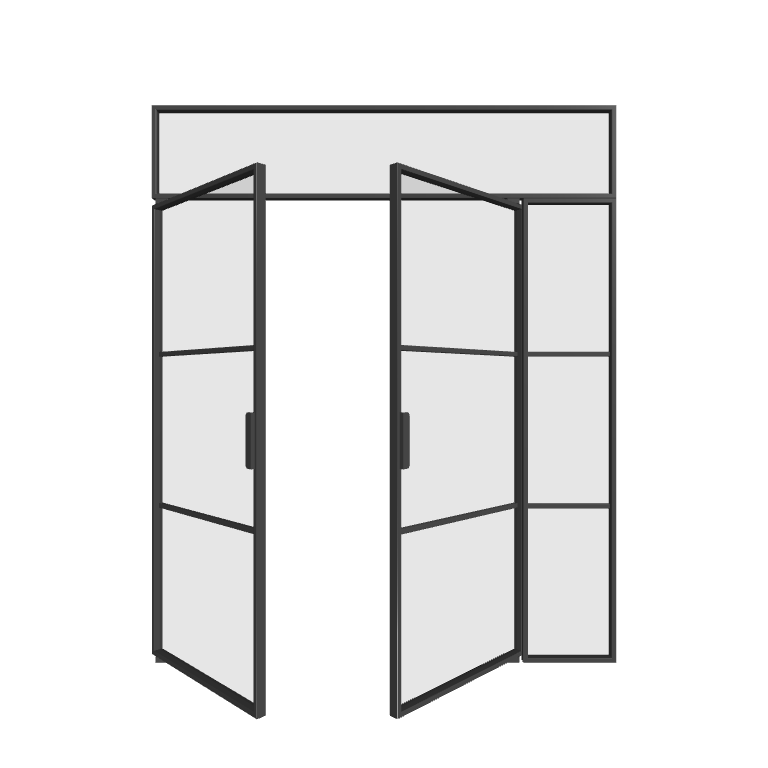 Loft Pivot Doppeltür mit Seitenteil rechts und Oberlicht Elegance Line