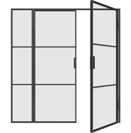 Doppelflügeltür mit Standflügel und Seitenteil rechts (DIN R) Elegance Line