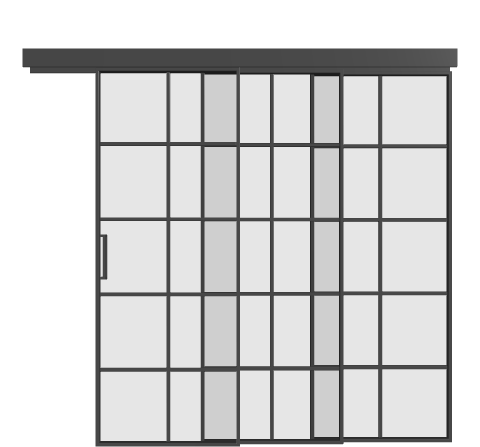 Loft Schiebetür kaskadisch (3 Flügel) - S10 Industrial Line