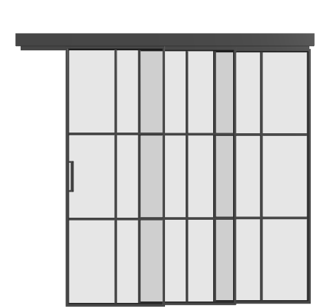 Loft Schiebetür kaskadisch (3 Flügel) - S6 Industrial Line