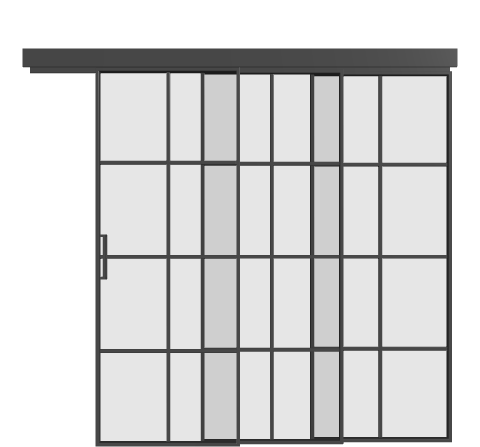 Schiebetür kaskadisch (3 Flügel) - MS8 Aluminium Line