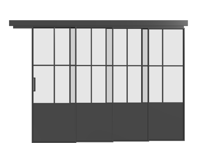 Loft Schiebetür kaskadisch (4 Flügel) - S14 Industrial Line