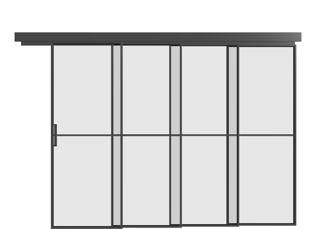 Loft Schiebetür kaskadisch (4 Flügel) - S2 Elegance Line