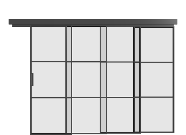 Loft Schiebetür kaskadisch (4 Flügel) - S3 Elegance Line